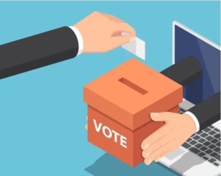 Disegno di mano che vota