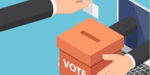 Disegno di mano che vota