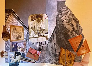 Collage di foto e disegni