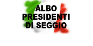 Bandiera italiana con albo presidenti di seggio