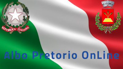 Immagine bandiera italiana con stemma Comune di Gradara e della Repubblica Italiana